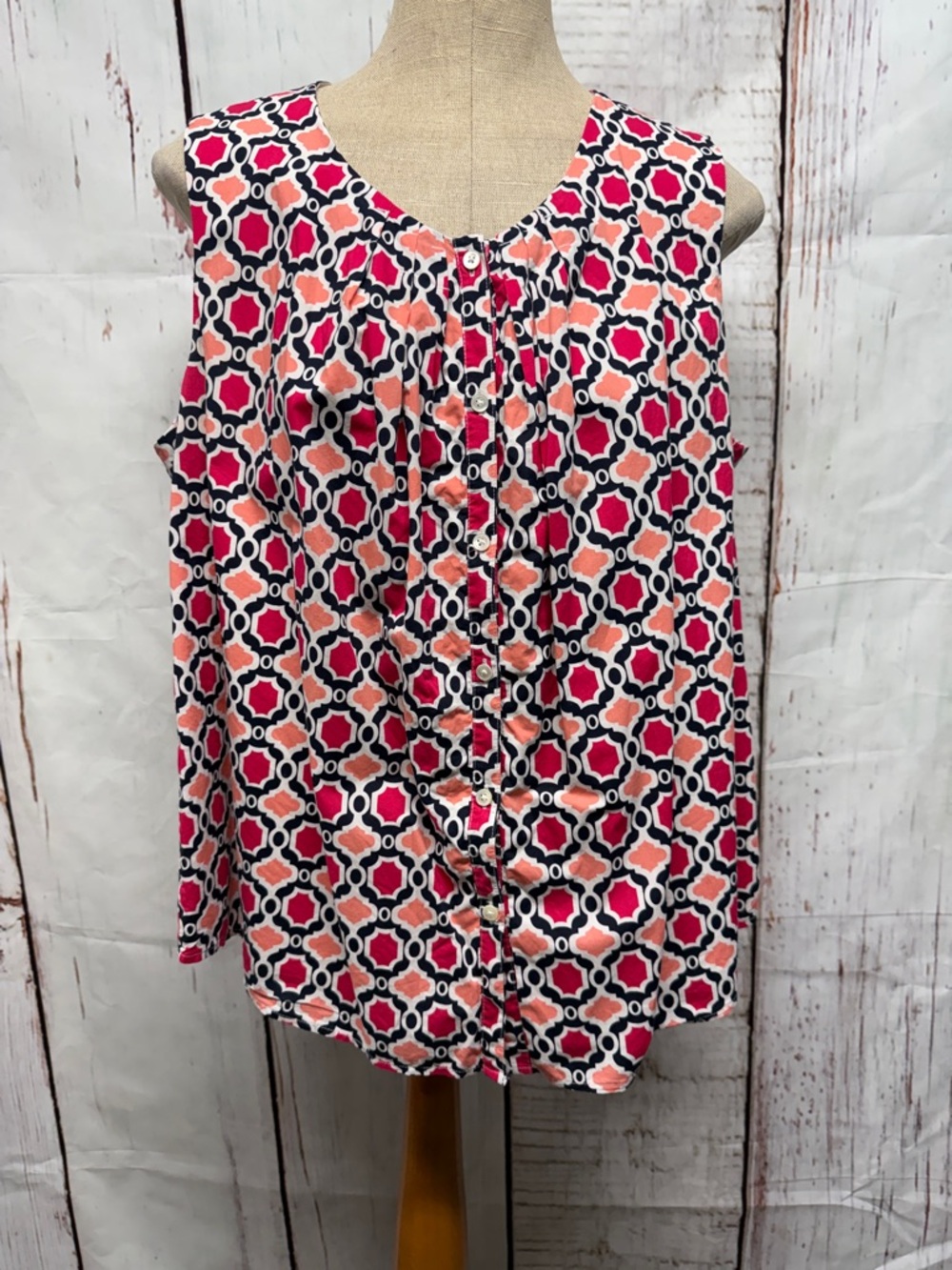 Lands End Multicolor Sleeveless Blouse
